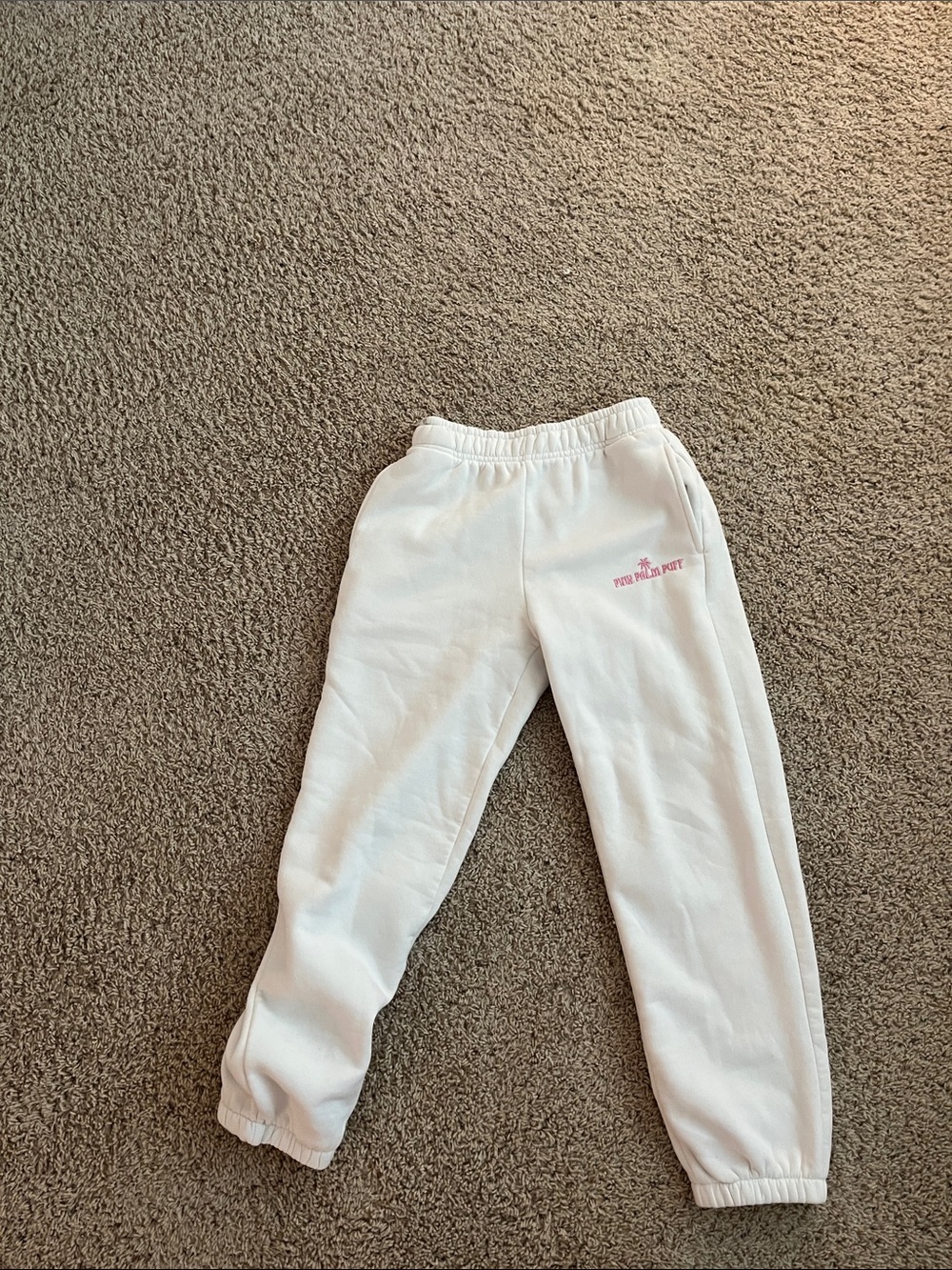 Pink palm puff XS sweatpants
